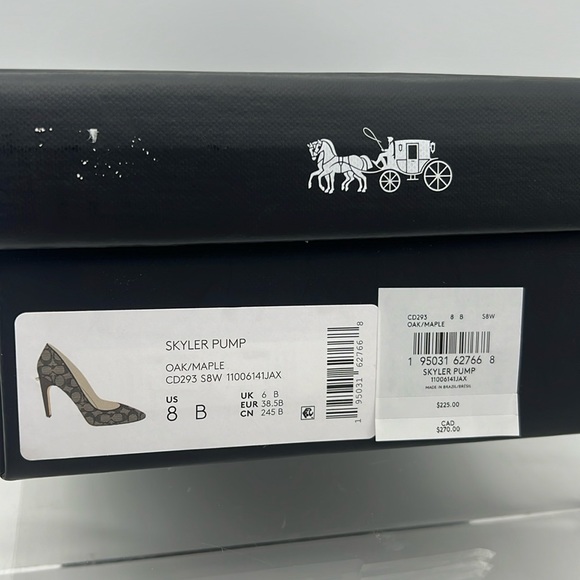 Coach Skyler Monogram Jacquard Pumps Oak Maple - Picture 14 of 15